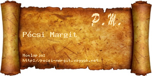 Pécsi Margit névjegykártya